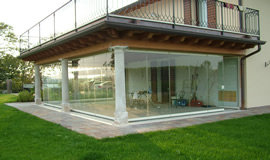 all glass windows and doors for closing off outside perimeter